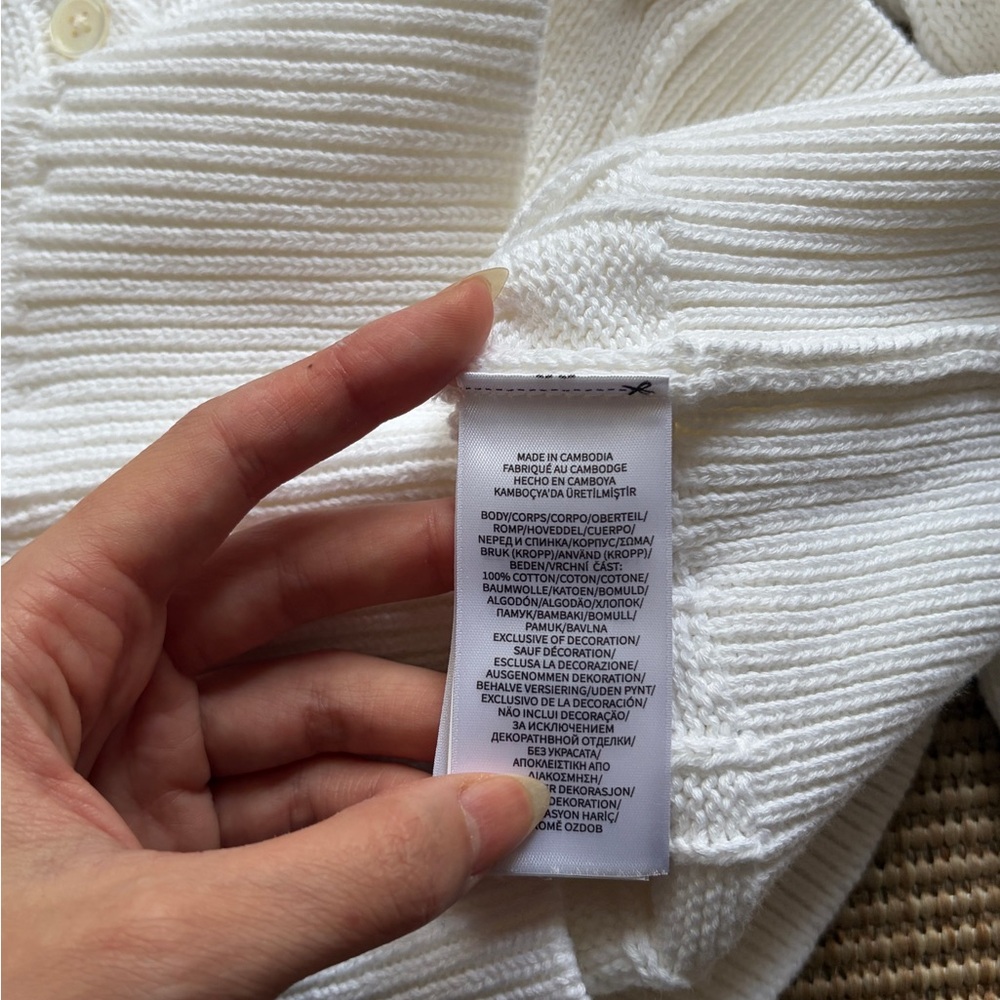 White Cable Knit Cardigan Sweater - Ralph Lauren - Picture 5 of 7